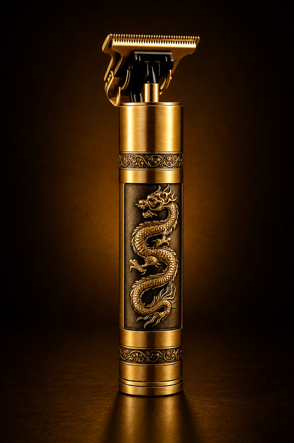 T9 Vintage Dragon Design Hair Trimmer – Golden T-Blade