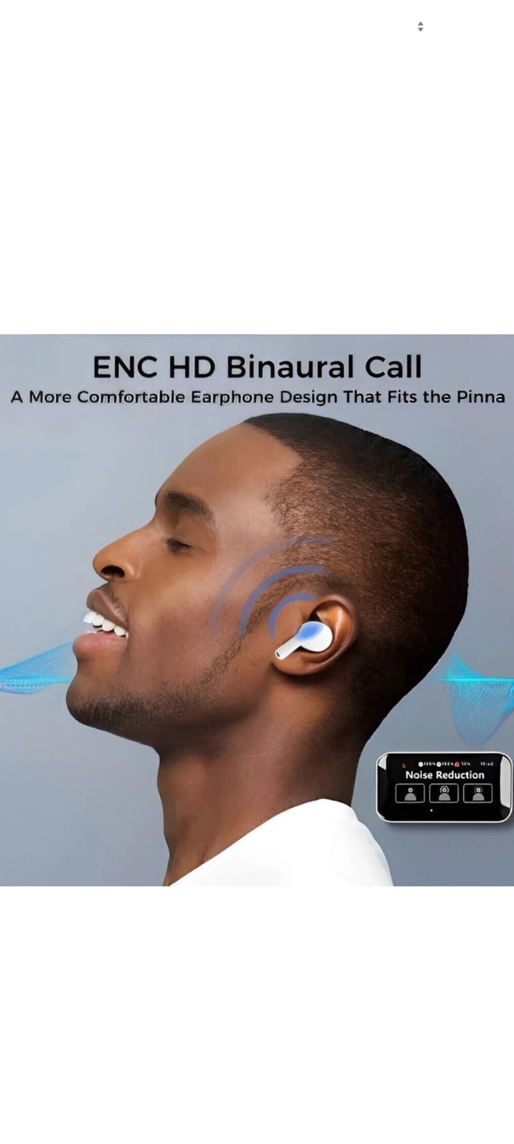 PRO LCD True Wireless Noise Cancelling Earbuds, 6-Mic, Smart LCD Display Bluetooth Headset (White, In the Ear)